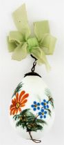 RUSSIAN PORCELAIN EASTER EGG SHOWING FLOWERS