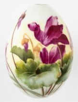 LARGE RUSSIAN PORCELAIN EASTER EGG SHOWING FLOWERS