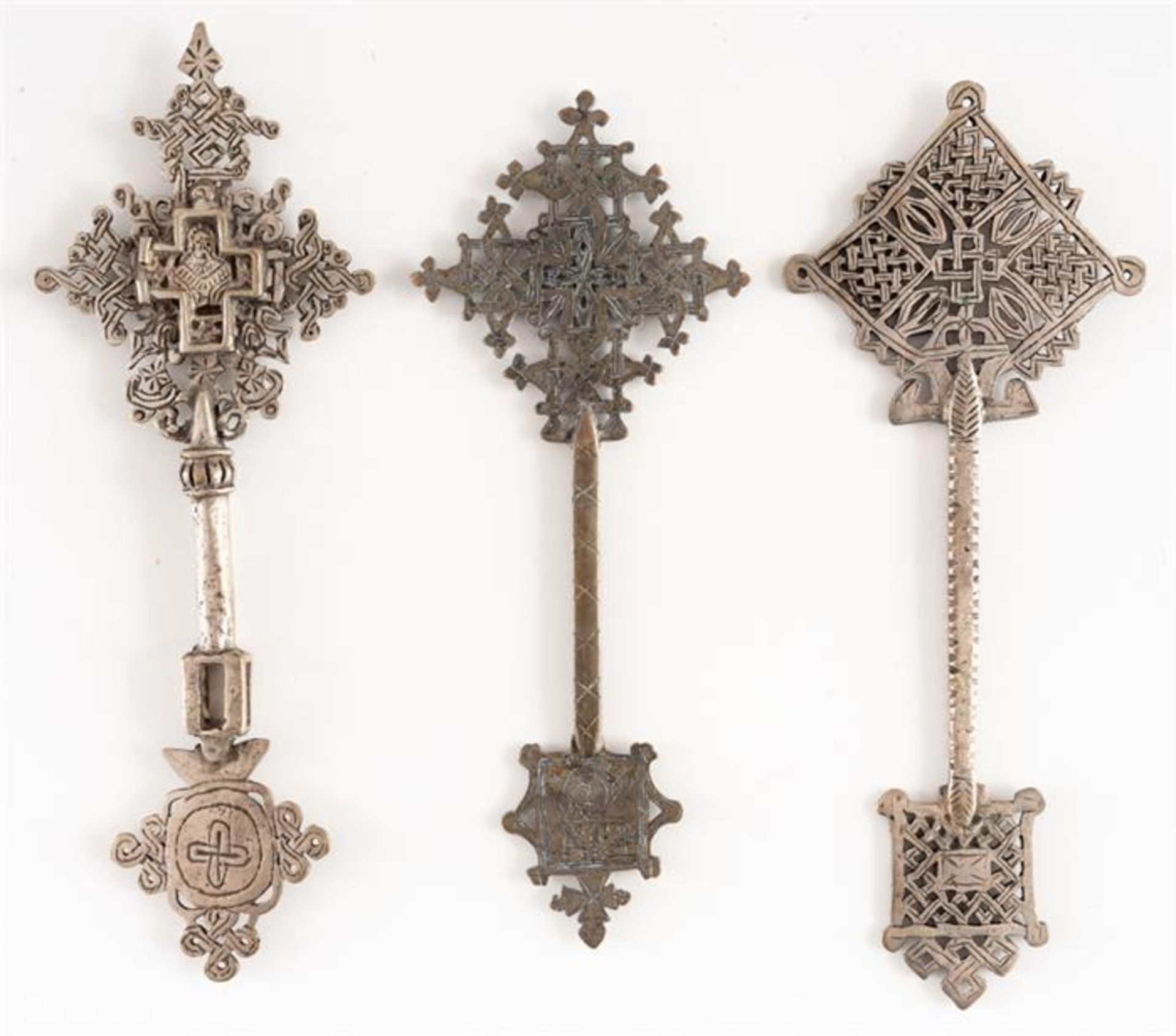 THREE COPTIC BENEDICTION CROSSES