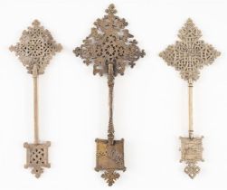 THREE COPTIC BENEDICTION CROSSES