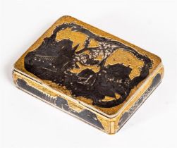 SMALL RUSSIAN GILDED BOX WITH SCENES IN NIELLO