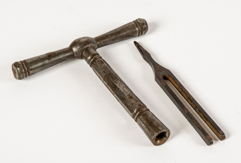 CONVOLUTE OF HISTORICAL TUNING KEY AND TUNING FORK