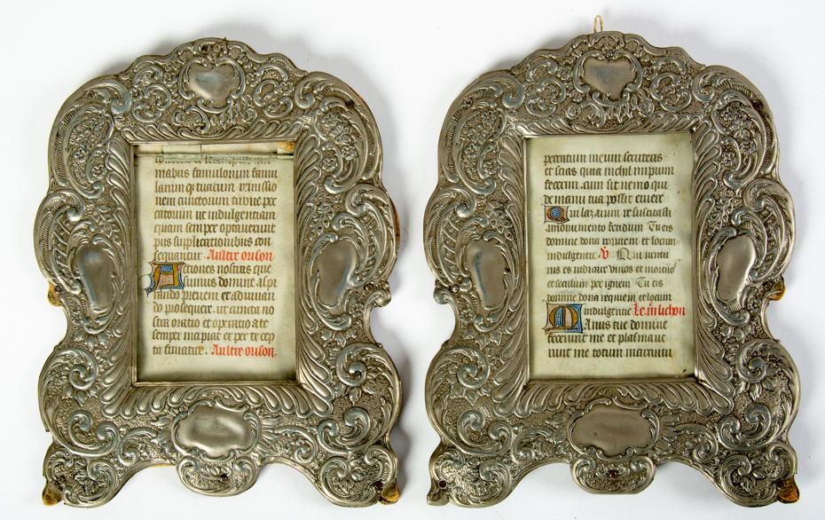 TWO ALTARCARDS WITH MANUSCRIPTS