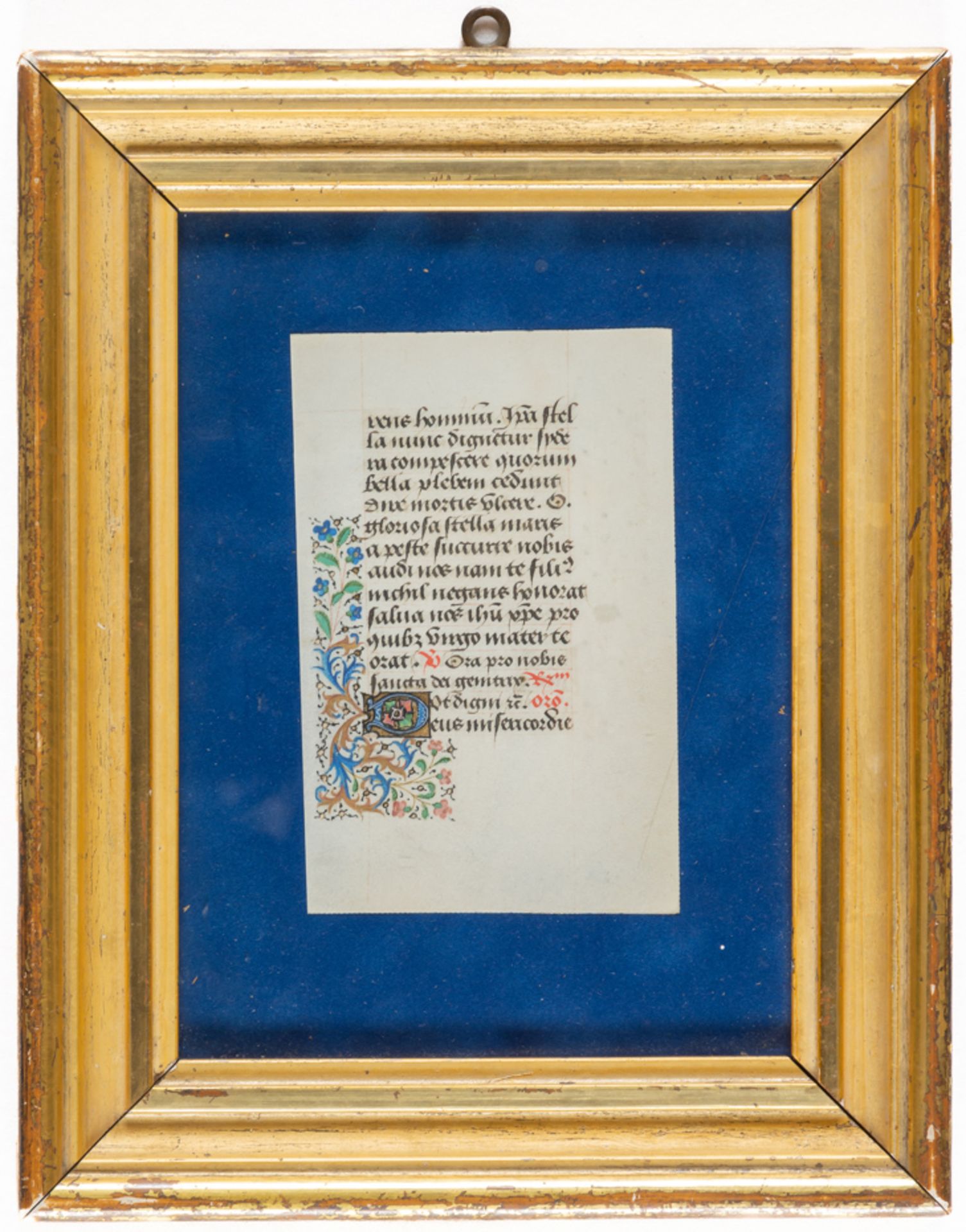 LATIN MANUSCRIPT FROM A BOOK OF HOURS