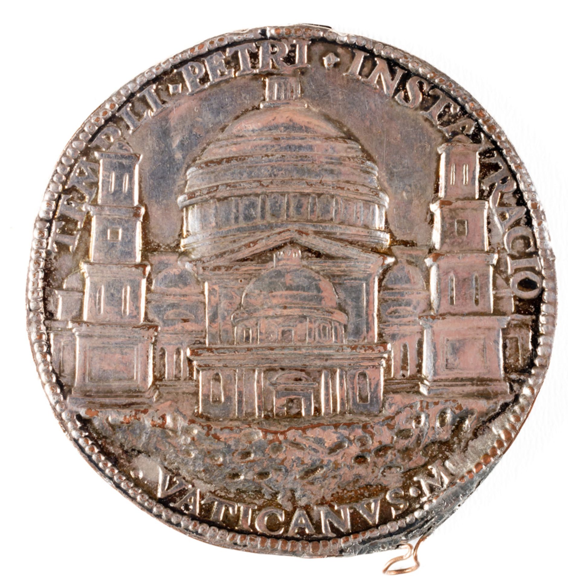 RARE MEDAL OF POPE JULIUS II. COMMEMORATING BRAMANTE'S FACADE OF ST. PETER - Image 2 of 2