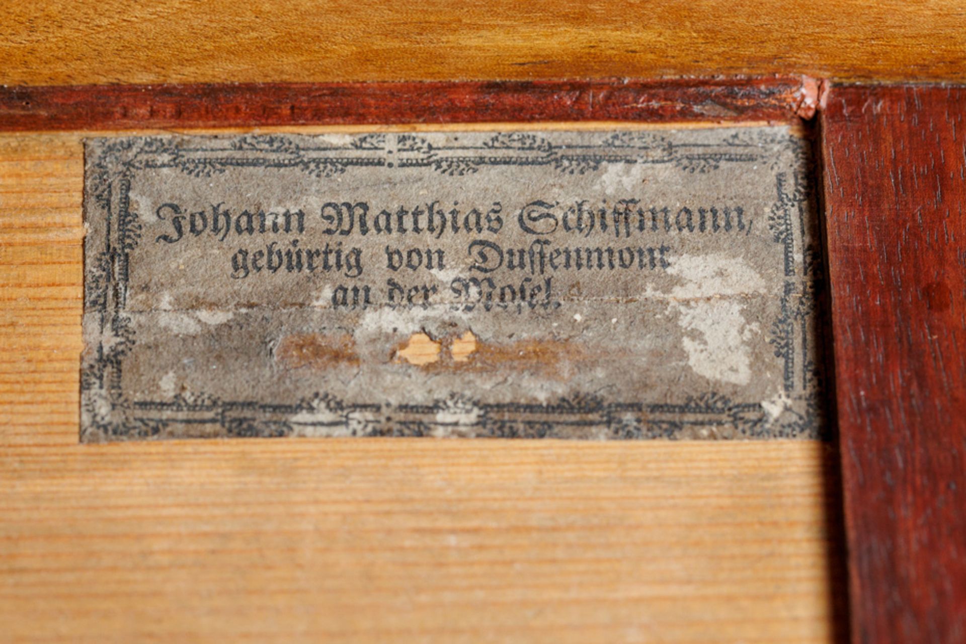 GERMAN SQUAREPIANO BY JOHANN MATTHIAS SCHIFFMANN, DUSEMOND (BRAUNEBERG), CIRCA 1780-1790 - Image 4 of 8