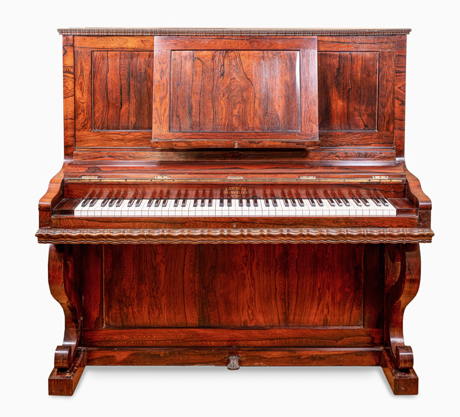 PIANINO BY JOHANN EICHLER, OBERWEILER IM THAL, RHINELAND-PALATINATE, CIRCA 1860