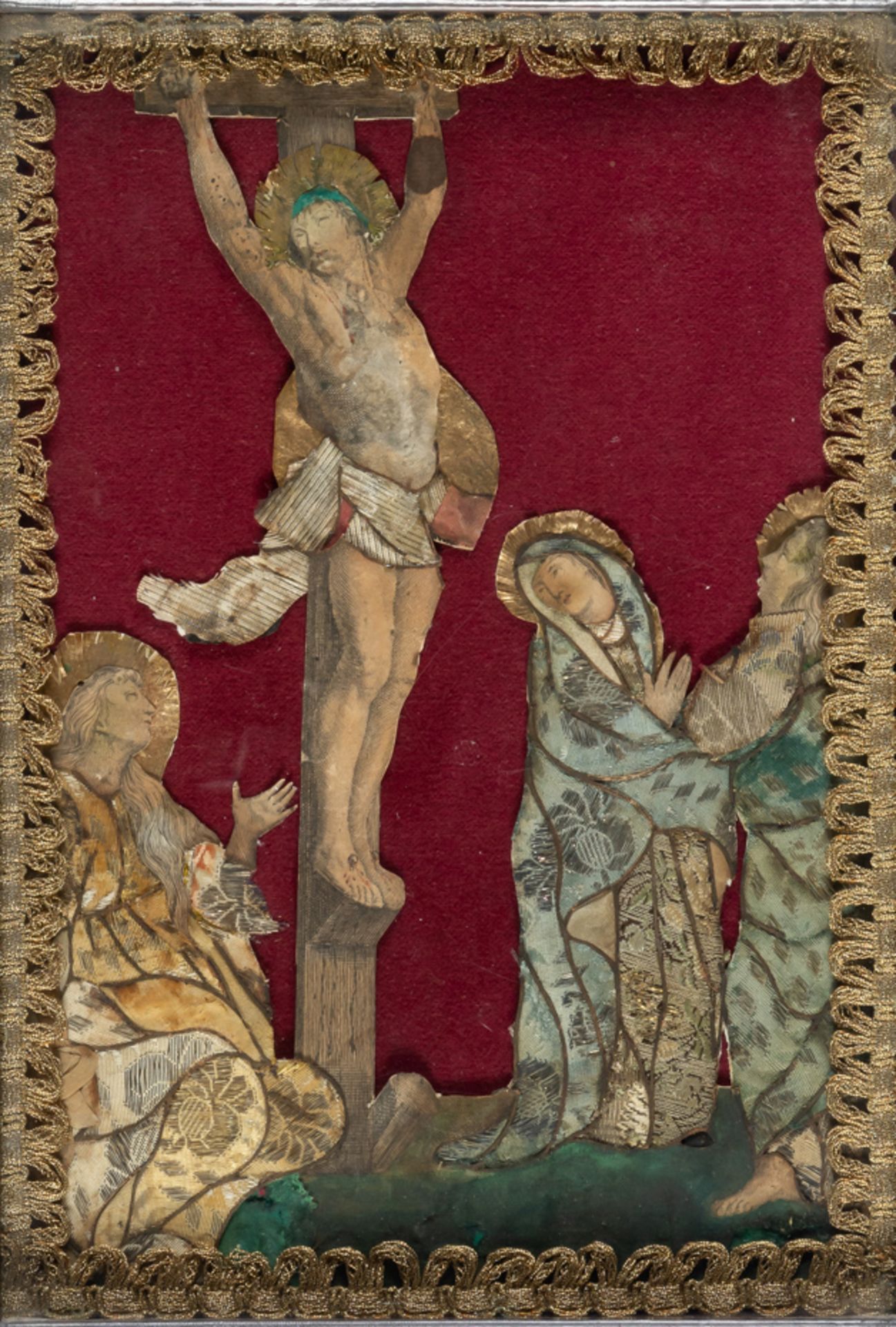 MONASTERY WORK SHOWING THE CRUCIFIXION OF CHRIST - Image 2 of 2
