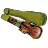 UNSIGNIERTE HISTORISCHE VIOLINE MIT KASTEN