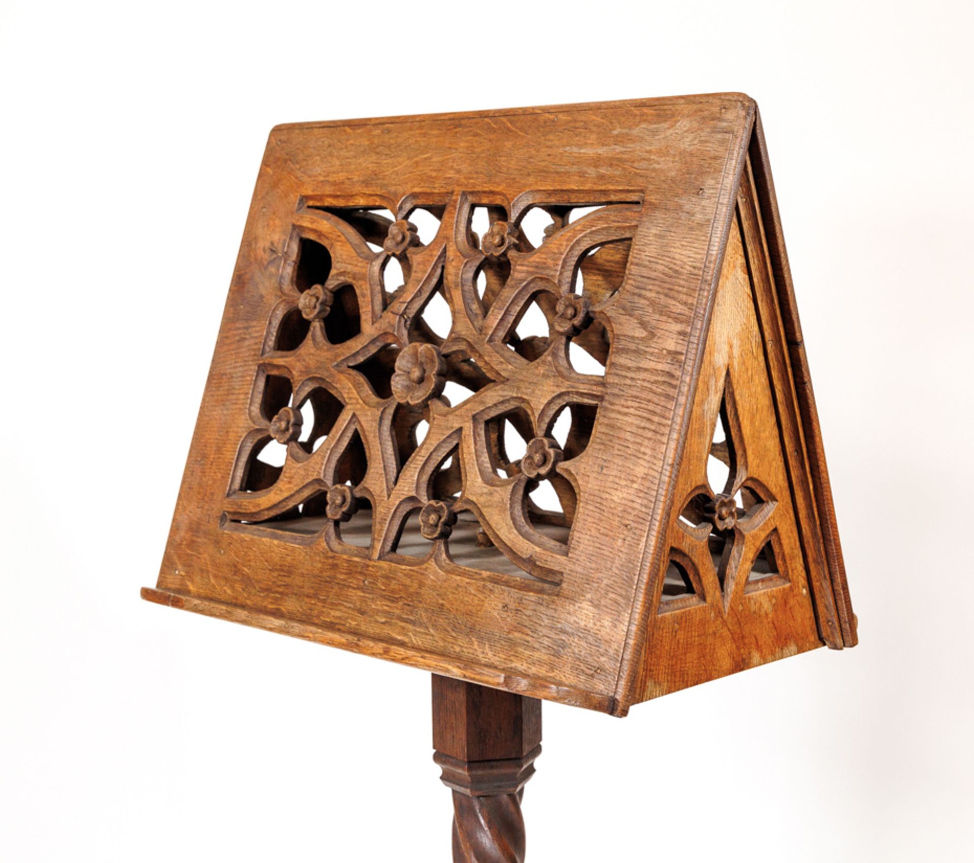 DUETT MUSIC STAND WITH FLORAL CARVING, EIFEL/GERMANY AROUND 1840 - Image 3 of 4