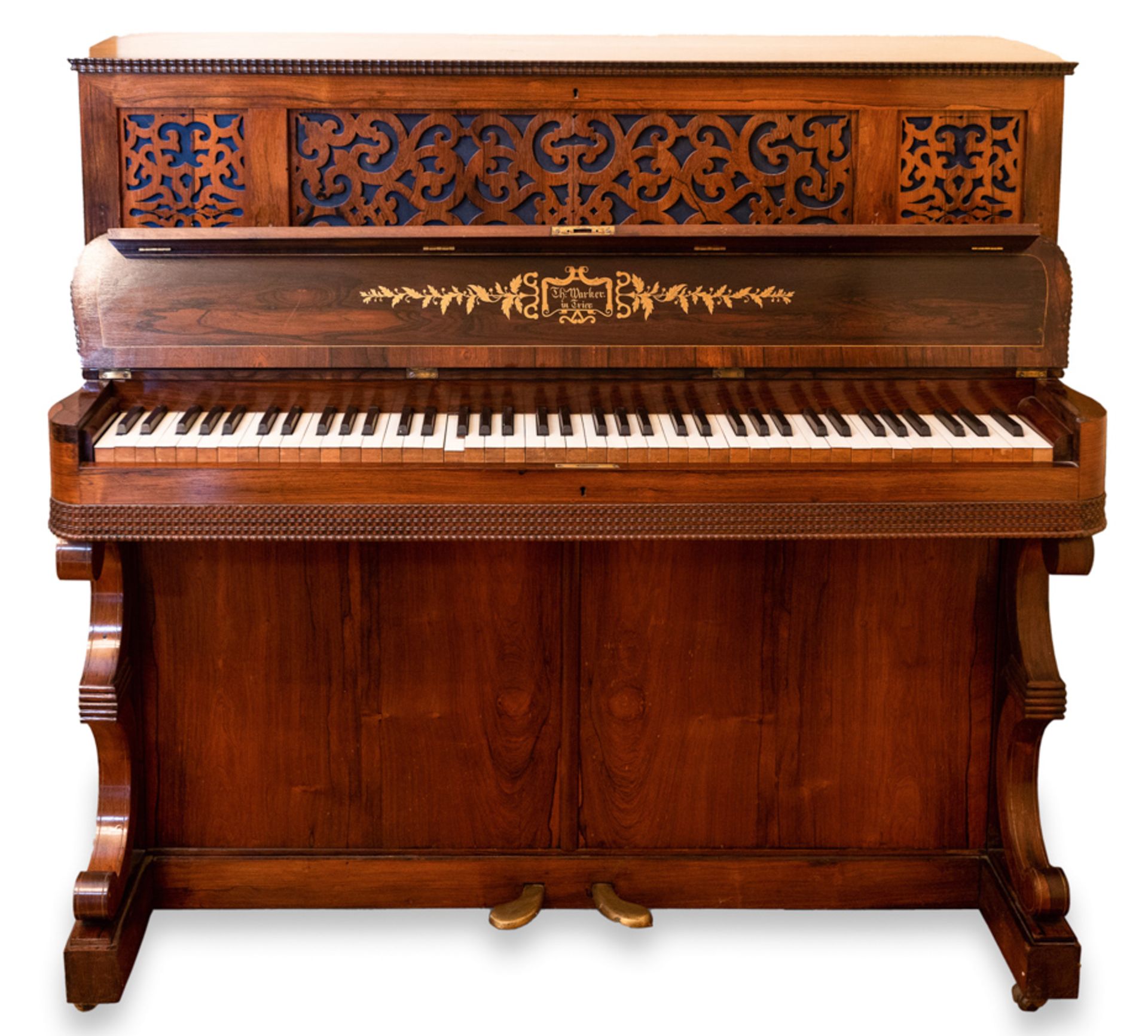 PIANINO BY THOMAS WARKER, TRIER CIRCA 1845