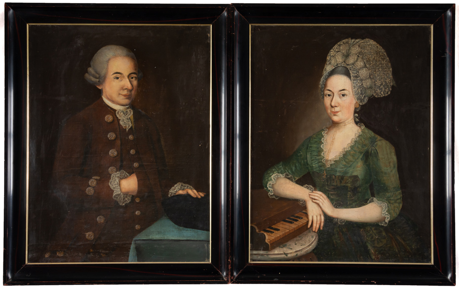 PORTRAITS OF A MUSICAL COUPLE - THE LADY AT THE CEMBALO