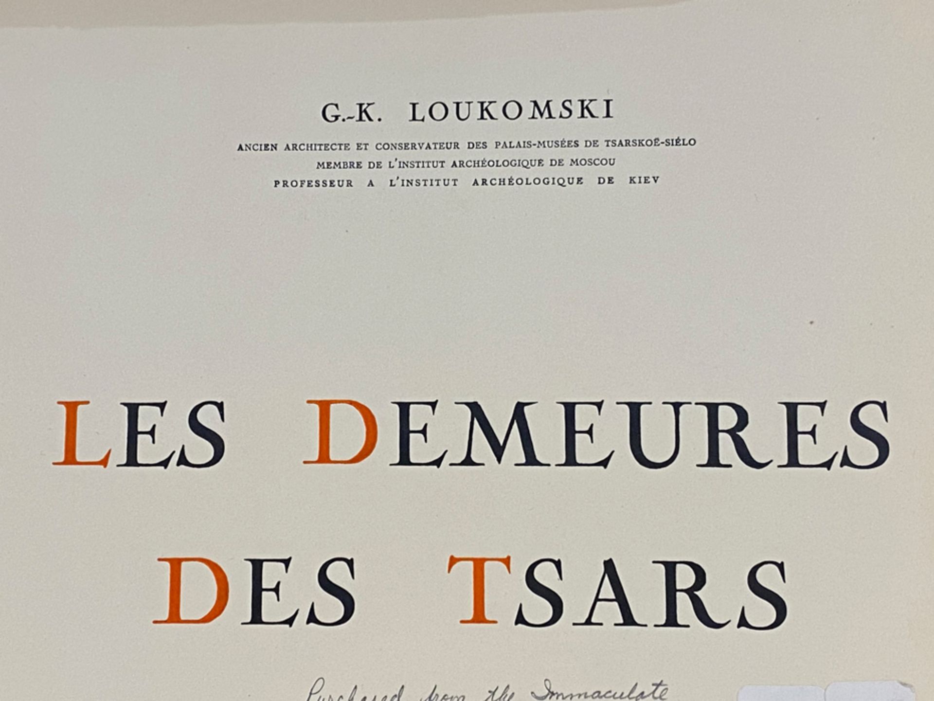 LOUKOMSKI, G.K., LES DEMEURES DES TSARS, PARIS 1929 - Image 10 of 17