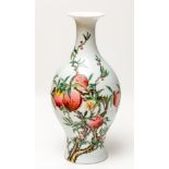 CHINESE PORCELAIN PEACHES VASE FOR A LONG LIFE