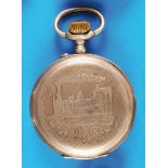 Large silver railroad pocket watch, in movement and case marked with factory mark "Trophée".