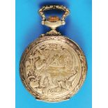 Large motif pocket watch with anglers, Doxa Anti-Magnetique,