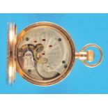 Elgin Nat(iona)l Watch Co., Patent Pinion, small 14 ct. gold pocket watch with spring cover, finely 