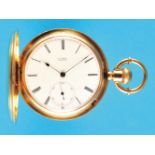 Adolf Lange, Dresden, No. 9314, in 1A quality, large gold pocket watch with jump cover and house cer