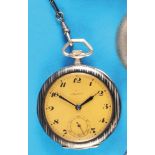 Alpina tulasilver pocket watch with tulasilver pocket watch chain with gold-plated links, 