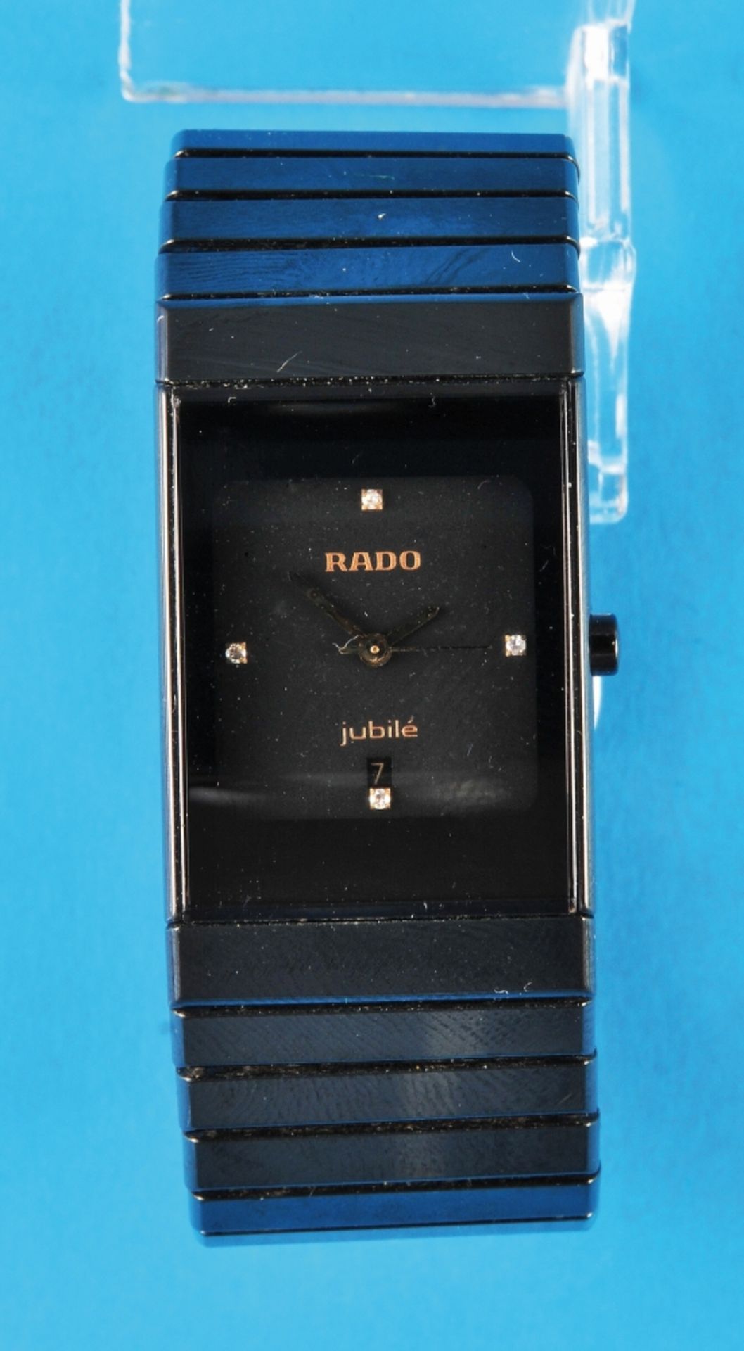 Rado Diastar Jubilé ceramic quartz wristwatch with date and ceramic strap with folding clasp,