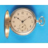 Cyma Silver Pocket Watch with Spring Cover, 800 Silver Guilloche Case 