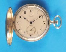 Cyma Silver Pocket Watch with Spring Cover, 800 Silver Guilloche Case