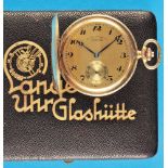 Glashütter Taschenuhr mit Sprungdeckel und Original-Etui mit Zertifikat, Deutsche Uhrenfabrikation G