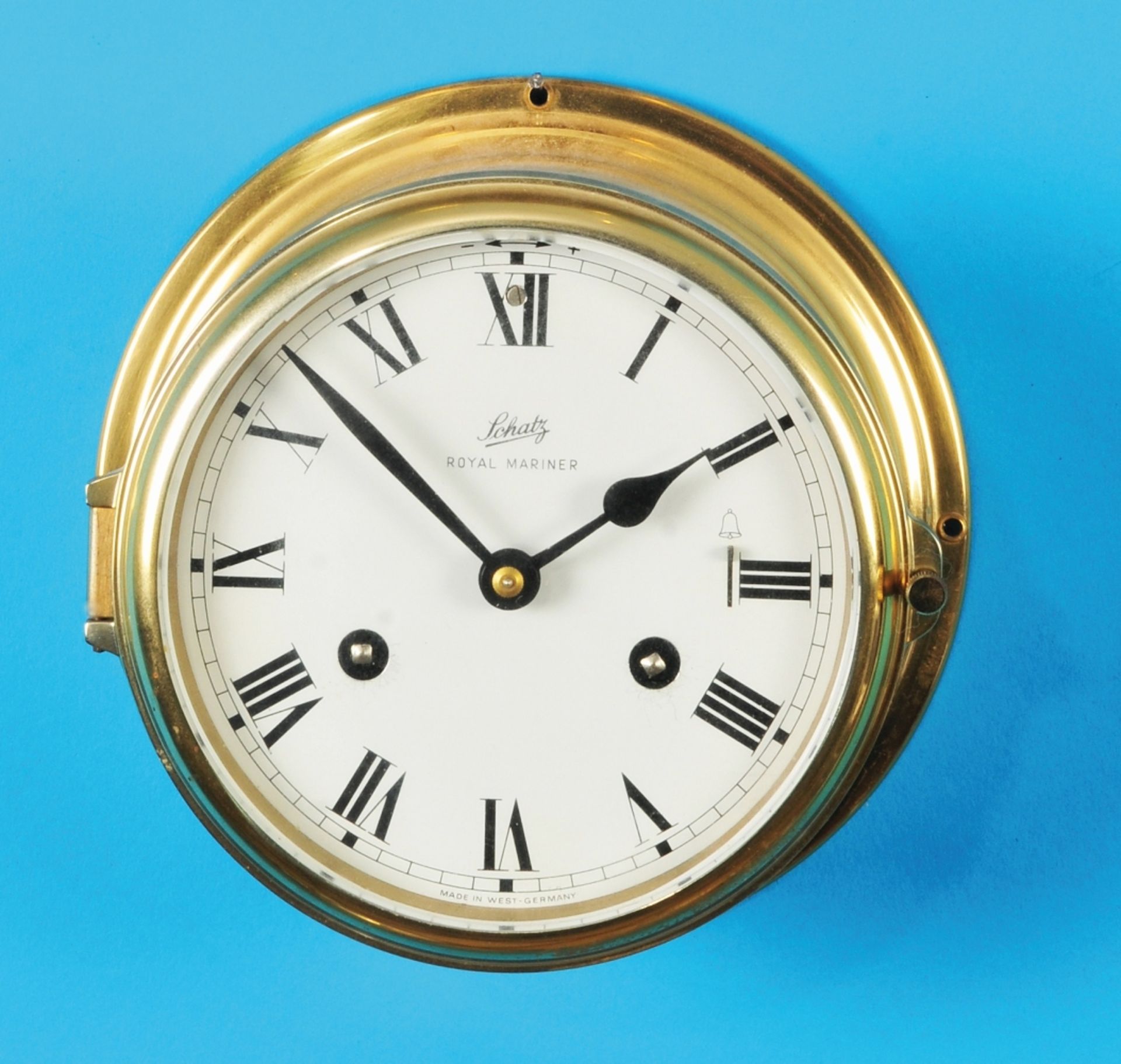 Treasure "Royal Mariner" - Ship's wall clock with glass strike on bell,