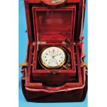 Russian marine chronometer, Poljot, No. 17437, with transport over-case and wine-red velvet cover, 3