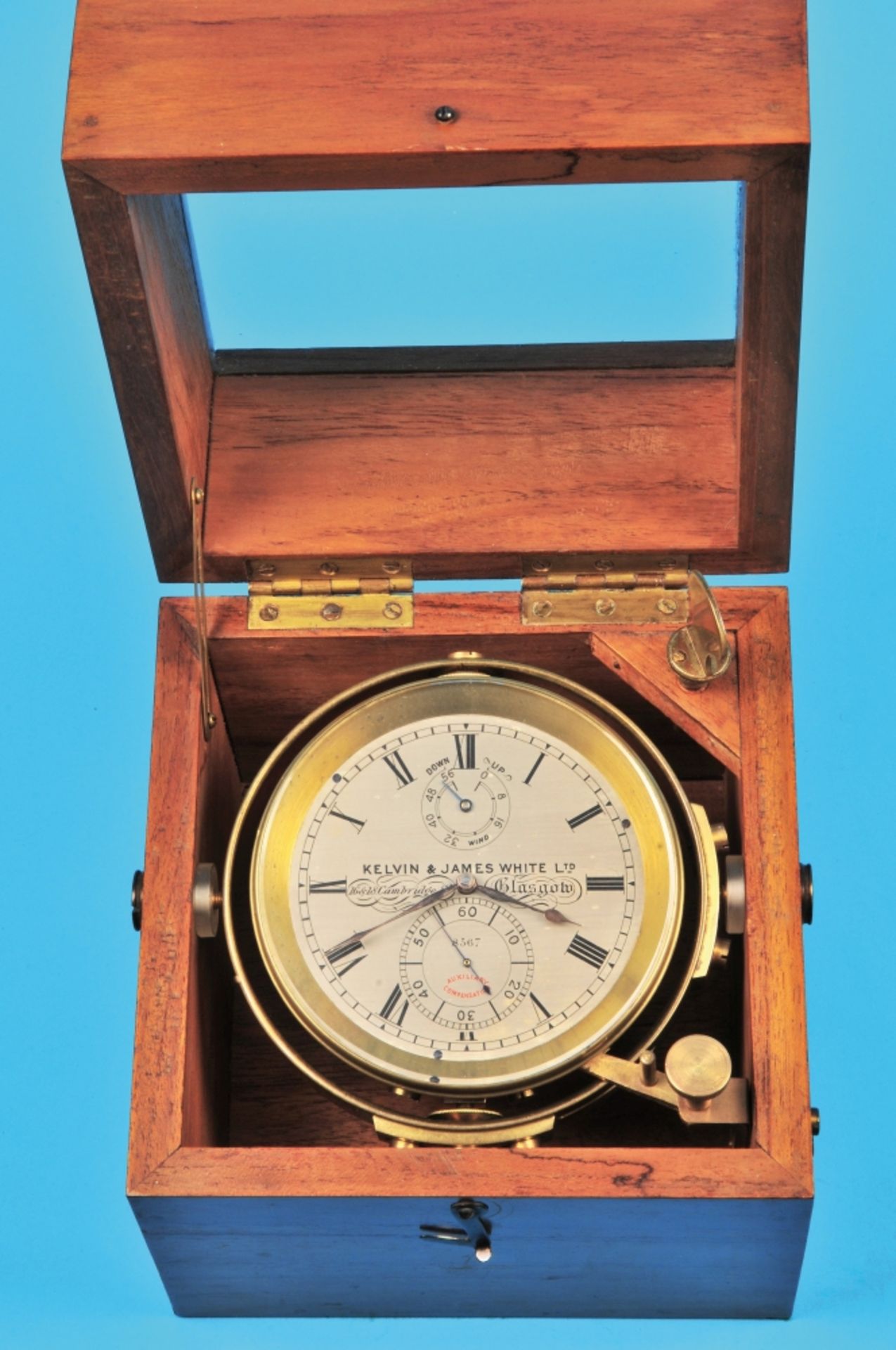 Marine-Chronometer Kelvin & James White Ltd, Nr. 8567, Glasgow, (Lit. Tony Mercer, Chronometer Maker