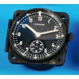 Kienzle on-board clock, black hinged case with rotating bezel, black dial with luminous Arabic numer