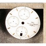 IWC Chronograph dial with date, white leaf with gold-plated hour markers,