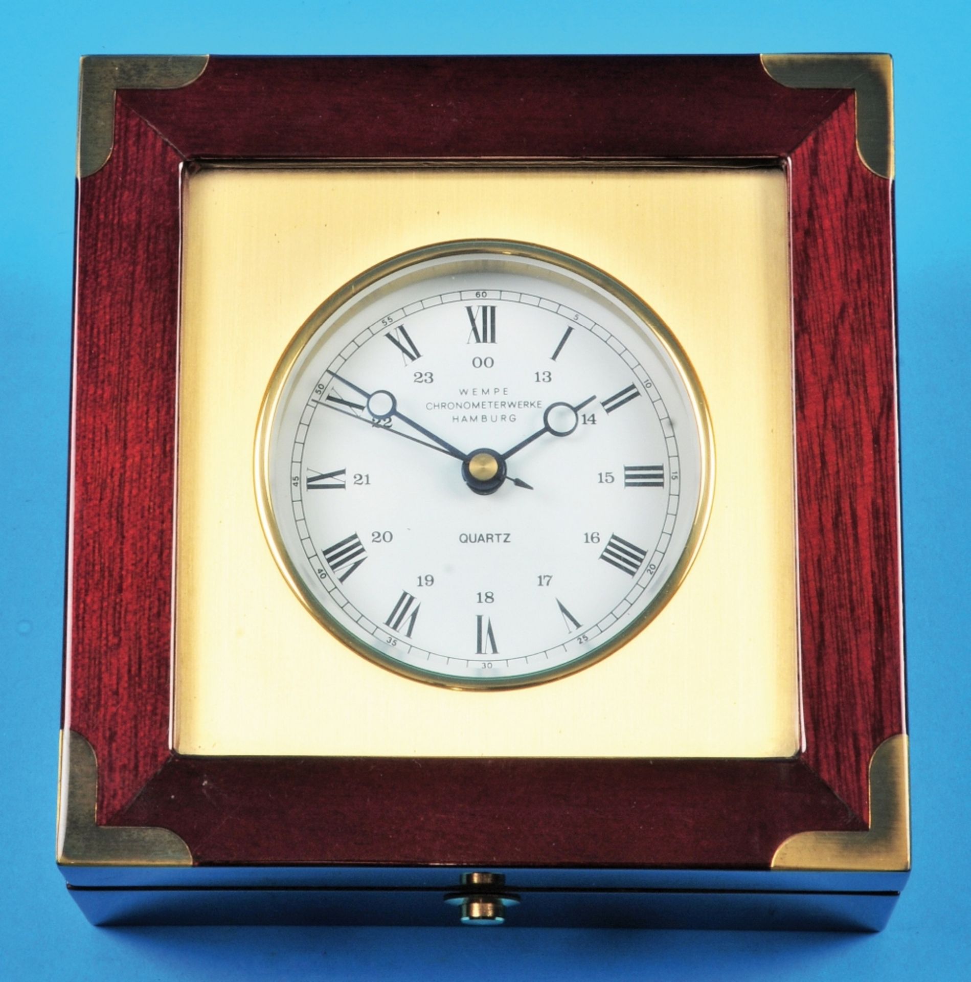 Wempe Chronometerwerke Hamburg, quartz on-board clock with central second hand, with instructions fo