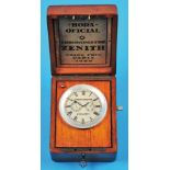 Rare chronometre Zenith "Hora Official", Grand Prix, Paris, with patented fine adjustment, patent 27