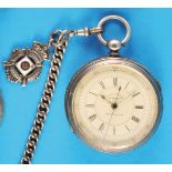 Large English Silver Pocket Watch "Centre Seconds, Marine Decimal Chronograph
