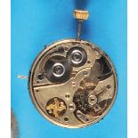 Pocket watch movement with ¼-repeating on 2 tone springs, enamel dial with Arabic numerals