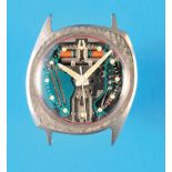 Bulova Accutron with central second hand, case with steel back,