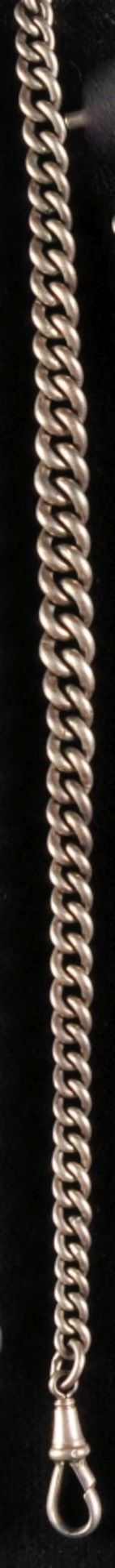 Silver, English pocket watch chain, armoured links, gradient