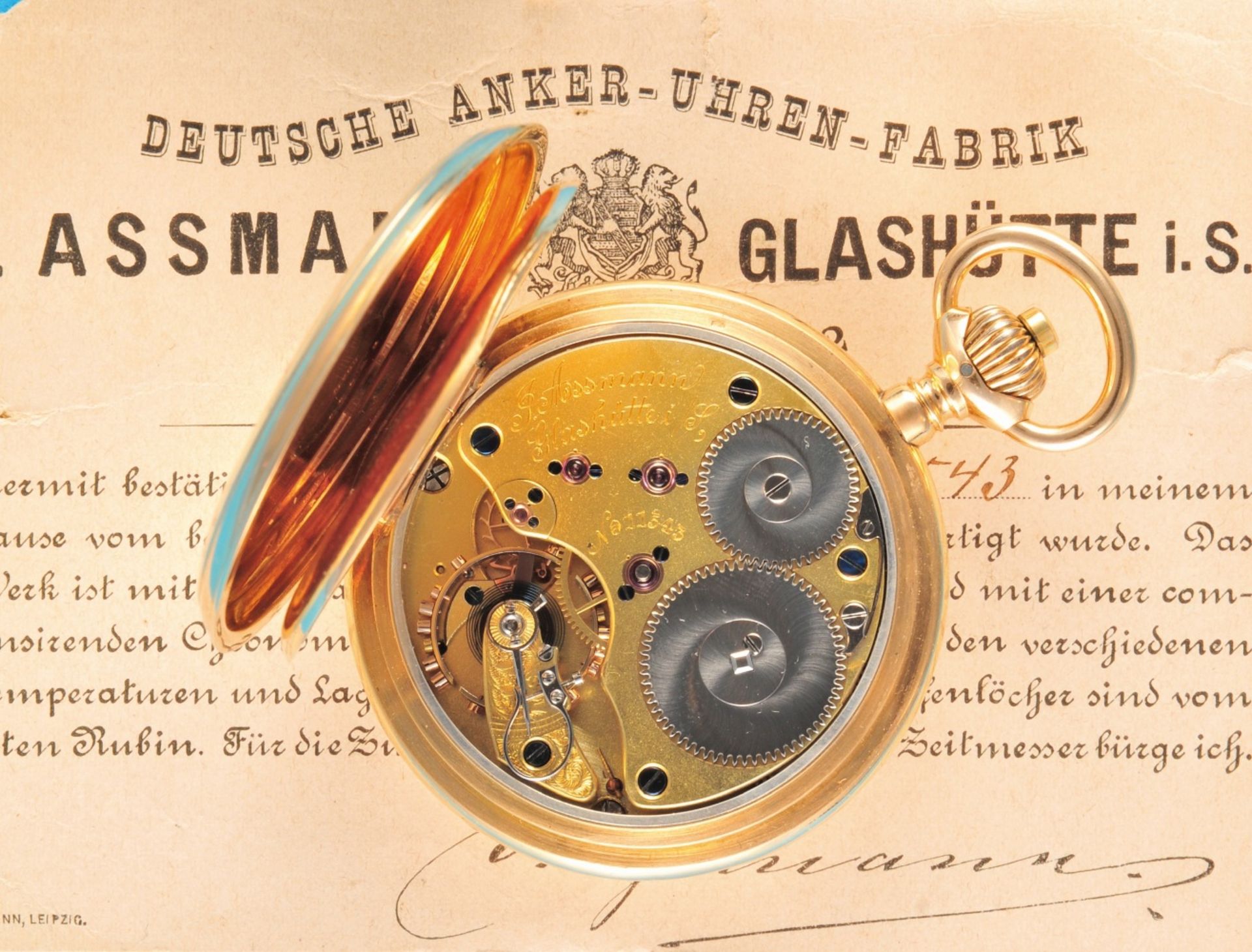 J. Assmann glassworks in 1A quality, no. 11543, with original case, certificate and certificate of t - Bild 2 aus 2