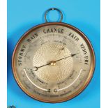 English round barometer with thermometer scales, signed Th.Armstrong & Brother