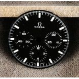 Omega chronograph dial for cal. 321, black dial with luminous indexes