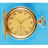 Gilt pocket watch with spring cover, art deco, with stripe decoration,