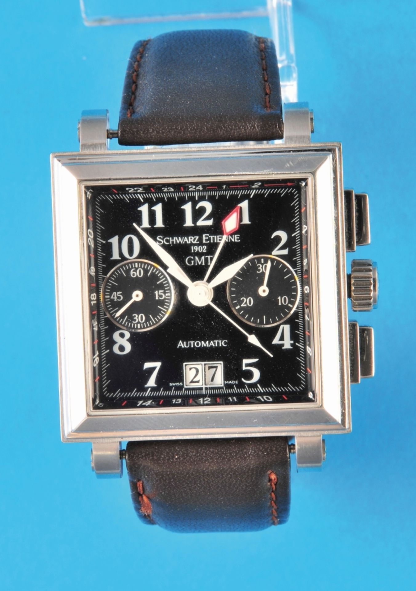 Schwarz-Etienne 1902 "Carée GMT" Automatic Wristwatch with Chronograph,