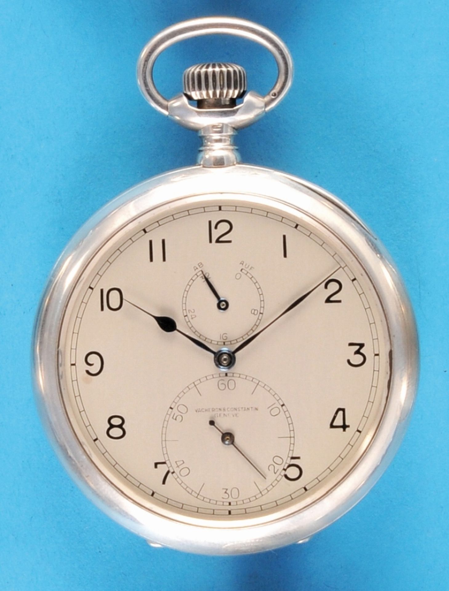 Large silver observation watch with power reserve display, Vacheron & Constantin Geneve, no. 444610, - Image 2 of 2