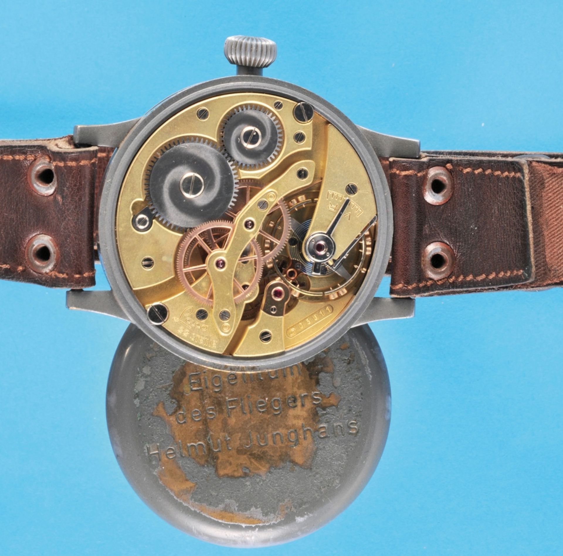 Large pilot's wristwatch with central second hand, Laco (Lacher & Co.Pforzheim), - Image 2 of 2