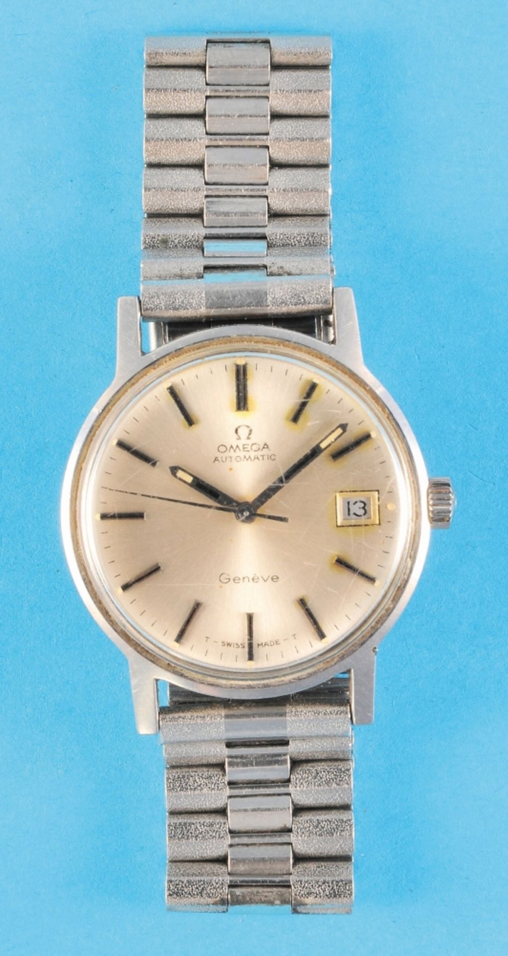 Omega Genève Automatic wristwatch with central second and date, reference 166.070, cal. 565, circa 1