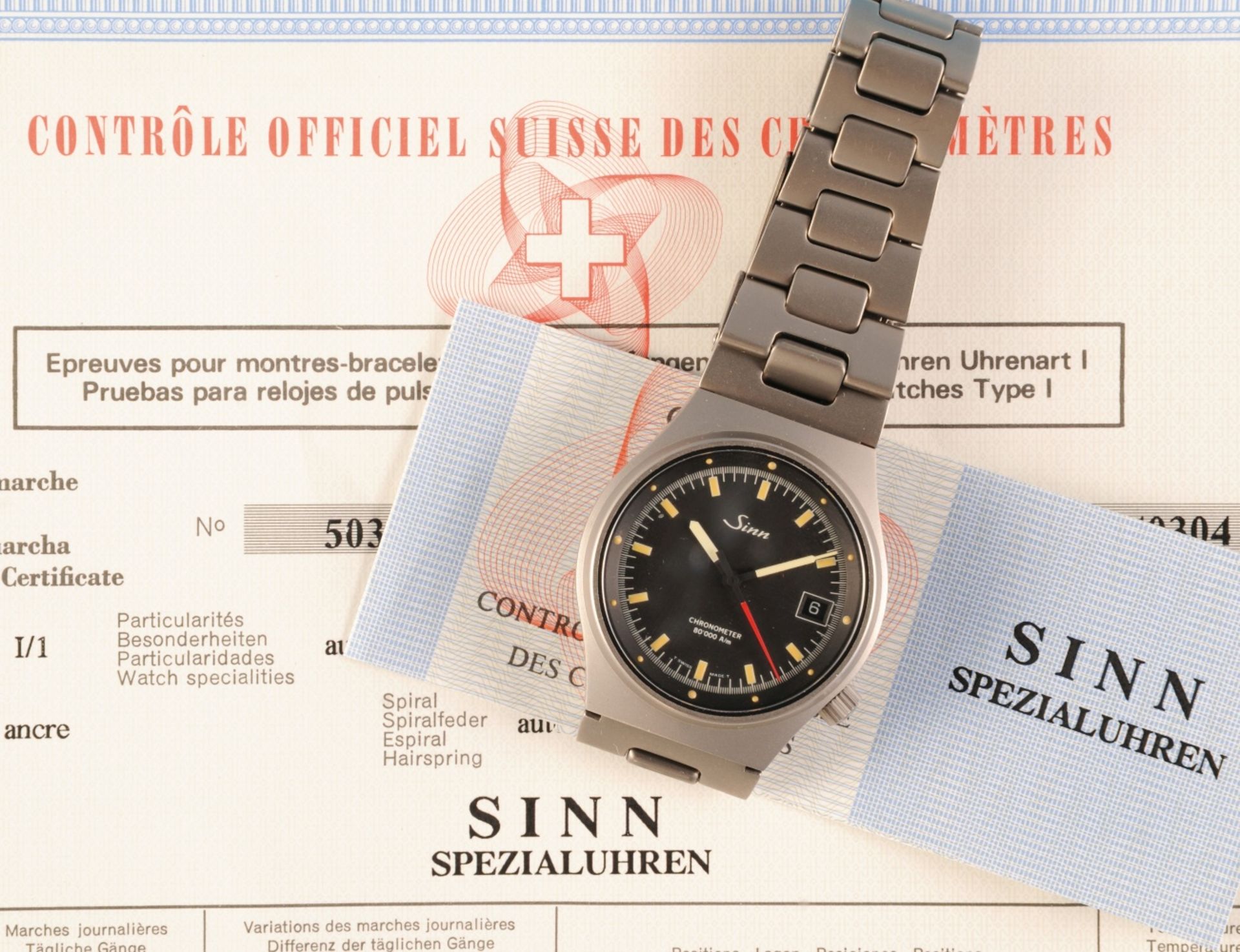 First, newly developed Sinn watch of the Lothar Schmidt era after the takeover in 1994. Introduced i