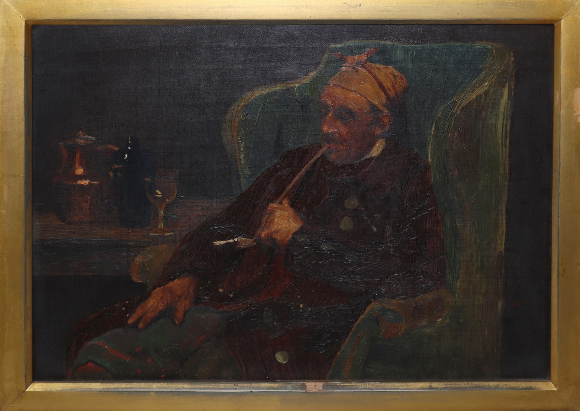 Pipe smoker in an armchair, nineteenth century - Image 2 of 5