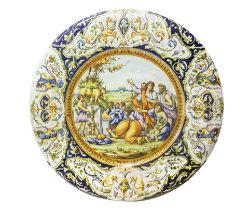 Antica manifattura napoletana Giovanni Mollica (Napoli 1842) - Large majolica plate, depicting the
