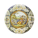 Antica manifattura napoletana Giovanni Mollica (Napoli 1842) - Large majolica plate, depicting the